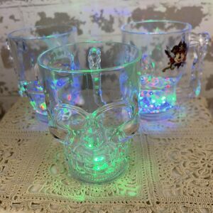 Disney Cruise Line Mickey‎ Mouse Pirate Skull Cups Strobe Light-up Set Of 3